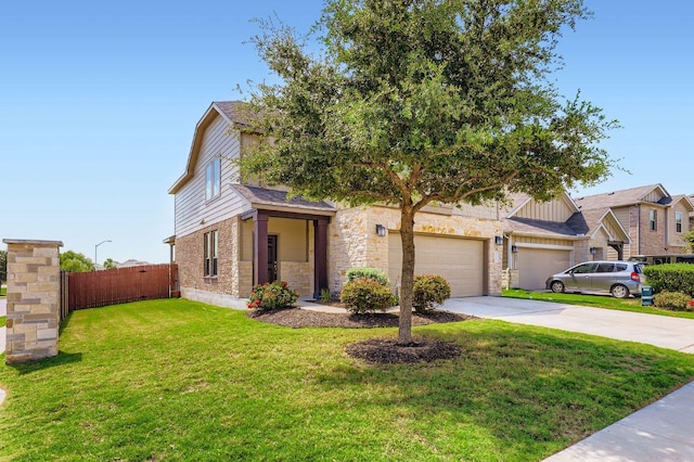 3025 Lions Tail St, Austin, TX 78728 - view of front of home with driveway, stone siding, brick siding, and an attached garage