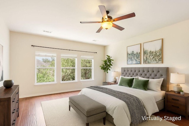 102 Country View Way, Cedar Park, TX 78613 - bedroom with wood finished floors and ceiling fan