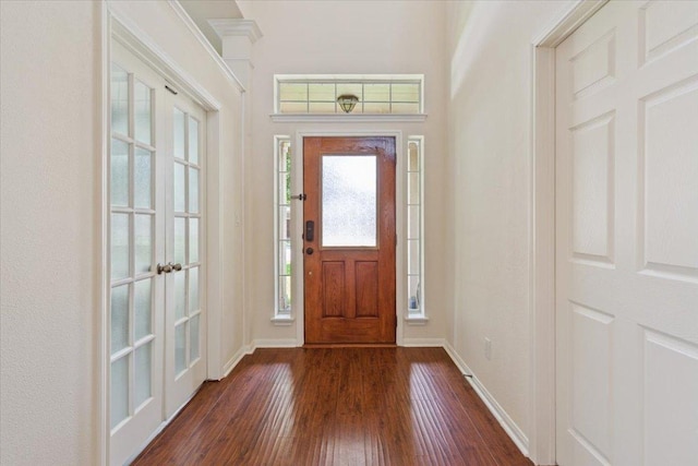 102 Country View Way, Cedar Park, TX 78613 - foyer entrance featuring dark wood-style floors and french doors
