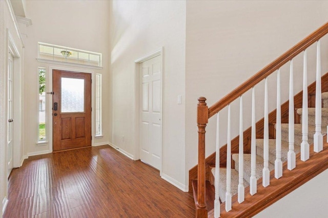 102 Country View Way, Cedar Park, TX 78613 - foyer with wood finished floors, stairway, and a high ceiling