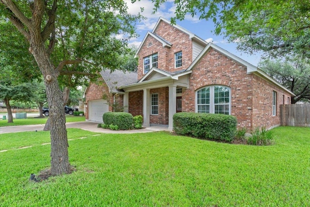 102 Country View Way, Cedar Park, TX 78613 - view of front of house with brick siding, an attached garage, and concrete driveway