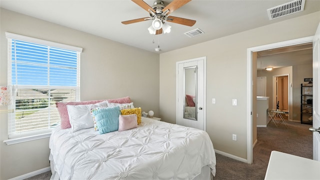 201 Garcitas Creek Ln, Hutto, TX 78634 - carpeted bedroom with baseboards and a ceiling fan
