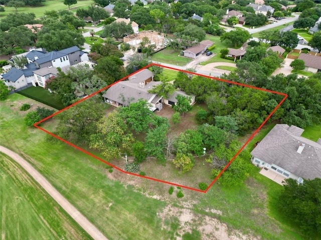 921 Vanguard St, Lakeway, TX 78734 - aerial view of residential area with property parcel outlined