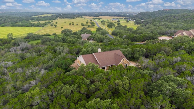 851 Stone Mountain Dr, Marble Falls, TX 78654 - aerial view of property's location with a heavily wooded area