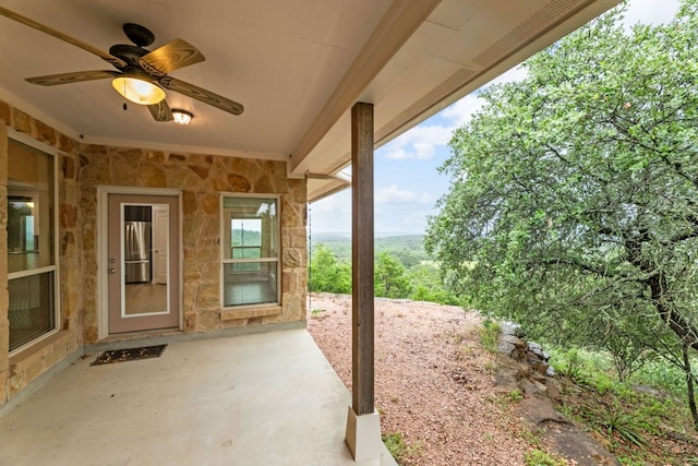 851 Stone Mountain Dr, Marble Falls, TX 78654 - view of patio / terrace with a ceiling fan