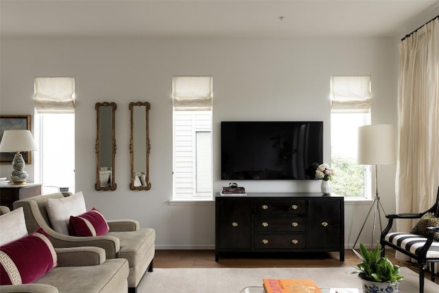 3100 Menchaca Rd Unit 10, Austin, TX 78704 - living room featuring wood finished floors and baseboards