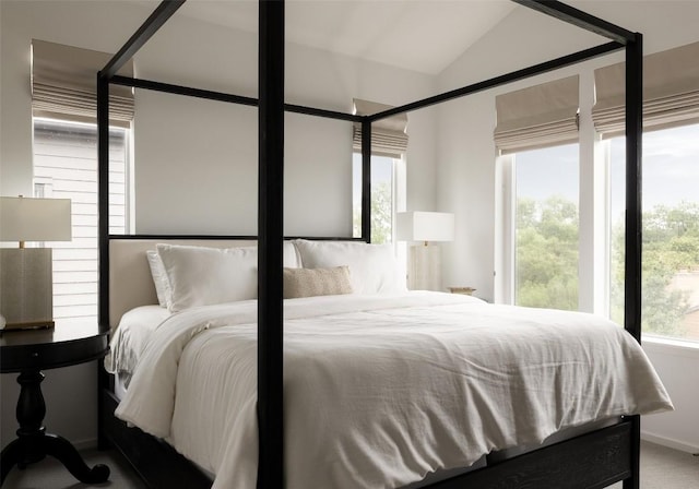 3100 Menchaca Rd Unit 10, Austin, TX 78704 - carpeted bedroom with vaulted ceiling