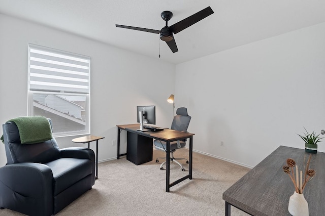 17704 Oso Cv, Elgin, TX 78621 - home office with a ceiling fan and light carpet