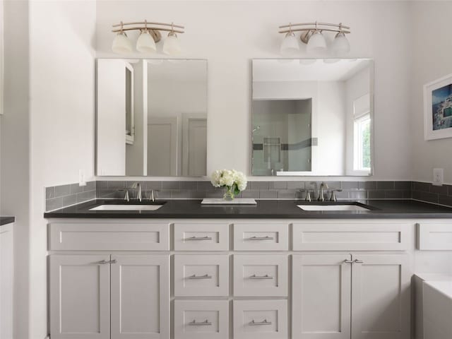 5408 Prock Ln Unit A, Austin, TX 78721 - full bathroom with double vanity and a shower