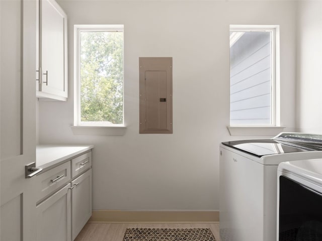 5408 Prock Ln Unit A, Austin, TX 78721 - laundry room with electric panel, cabinet space, and washer and dryer