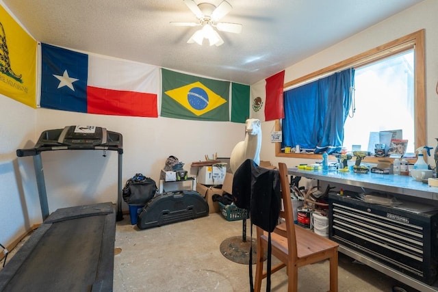 2700 County Road 224, Florence, TX 76527 - workout area featuring ceiling fan