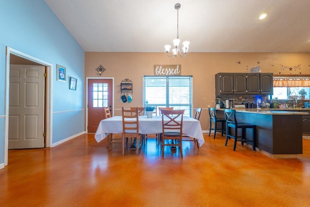 2700 County Road 224, Florence, TX 76527 - dining space featuring a chandelier and baseboards