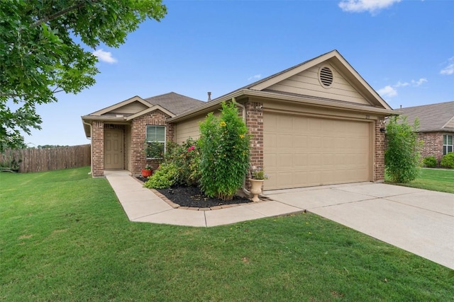 233 Voss, Kyle, TX 78640 - ranch-style house with brick siding, a garage, and driveway
