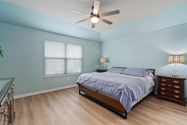 233 Voss, Kyle, TX 78640 - bedroom with light wood-type flooring and ceiling fan