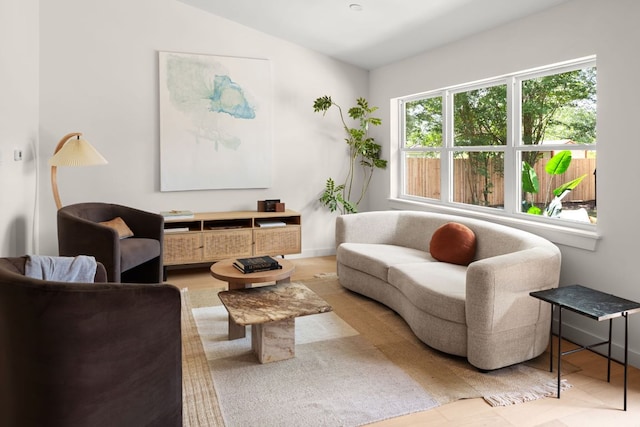 1405 Ridgehaven Dr, Austin, TX 78723 - living room featuring vaulted ceiling and wood finished floors