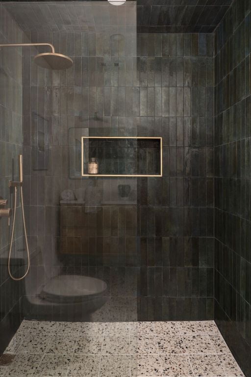 1405 Ridgehaven Dr, Austin, TX 78723 - full bath with tiled shower and toilet