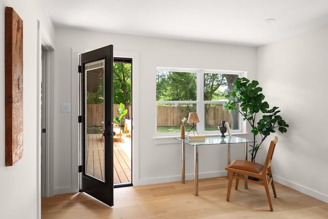 1405 Ridgehaven Dr, Austin, TX 78723 - entryway with plenty of natural light and wood finished floors