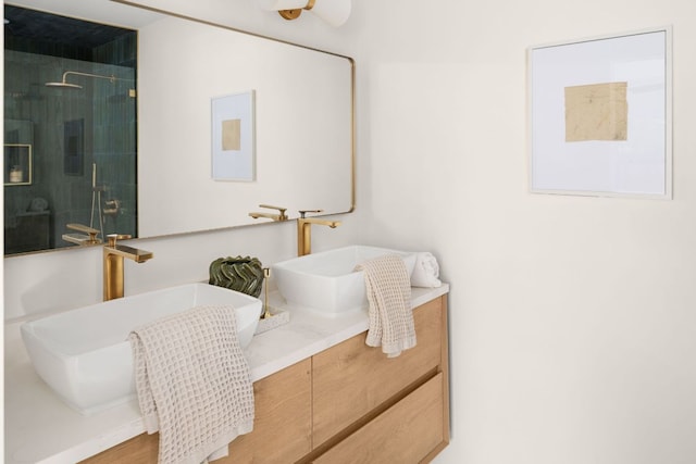 1405 Ridgehaven Dr, Austin, TX 78723 - full bathroom featuring vanity and a shower with door