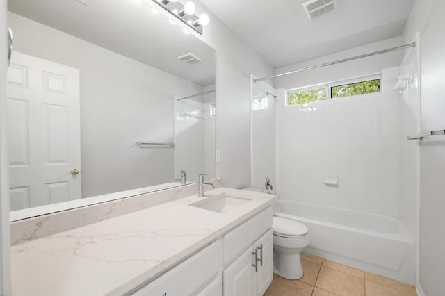 3213 Summer Canyon Dr, Austin, TX 78732 - full bath featuring vanity, shower / bath combination, and tile patterned flooring