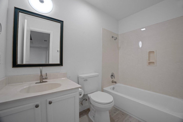 7625 Cayenne Ln, Austin, TX 78741 - bathroom with vanity, tub / shower combination, and wood finished floors