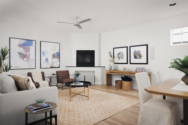 3406 Menchaca Rd Unit 14, Austin, TX 78704 - living area featuring wood finished floors and a ceiling fan