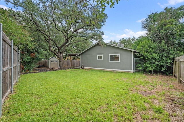 7604 Beinville Cv, Austin, TX 78749 - fenced backyard with a shed