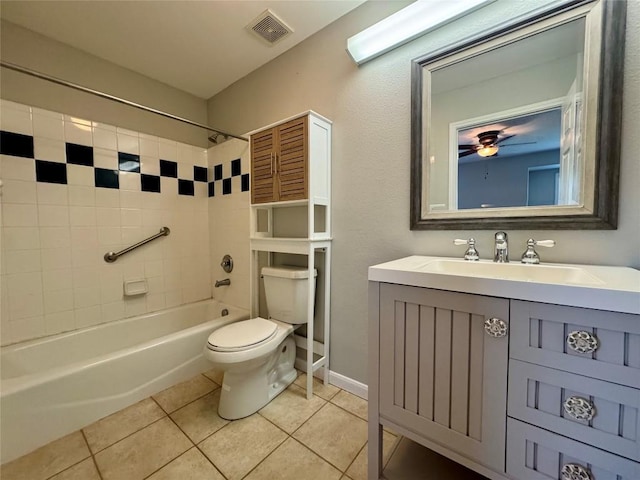 6900 E Riverside Dr Unit 8, Austin, TX 78741 - bathroom featuring tile patterned floors,  shower combination, and vanity