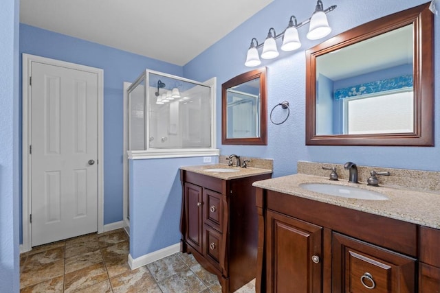 9105 Trickle Trace Trl, Round Rock, TX 78681 - full bath with a stall shower and two vanities