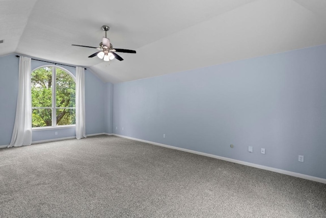 9105 Trickle Trace Trl, Round Rock, TX 78681 - bonus room with carpet flooring, a ceiling fan, and lofted ceiling