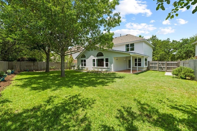 9105 Trickle Trace Trl, Round Rock, TX 78681 - back of house featuring a fenced backyard and a patio