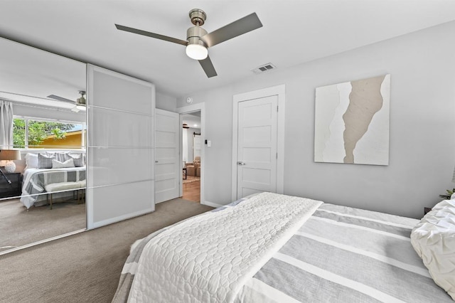 2306 Westoak Dr, Austin, TX 78704 - carpeted bedroom with ceiling fan