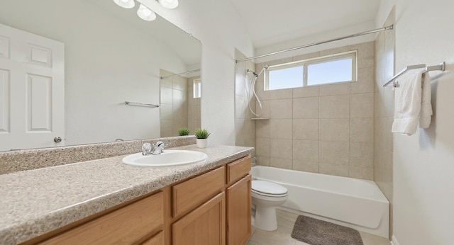 5809 Needle Nook Ct, Austin, TX 78744 - bathroom with vanity, bathing tub / shower combination, and tile patterned flooring