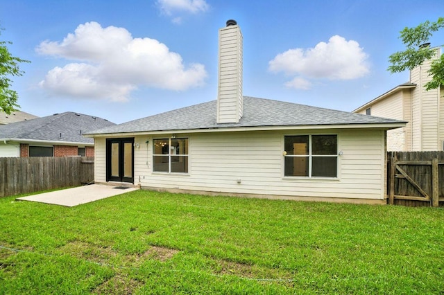 3013 Wavecrest Blvd, Austin, TX 78728 - rear view of house featuring a fenced backyard, roof with shingles, and a chimney