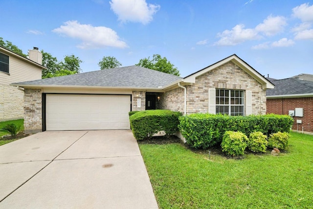 3013 Wavecrest Blvd, Austin, TX 78728 - single story home featuring a garage, a front yard, concrete driveway, roof with shingles, and brick siding