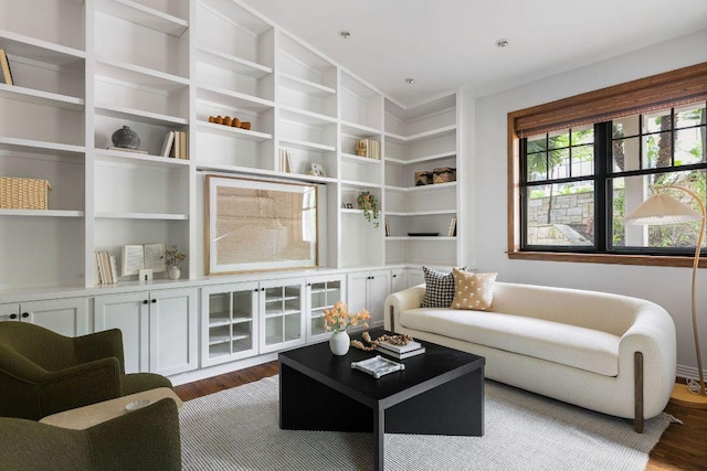 1118 Reagan Ter, Austin, TX 78704 - living area with wood finished floors and built in features