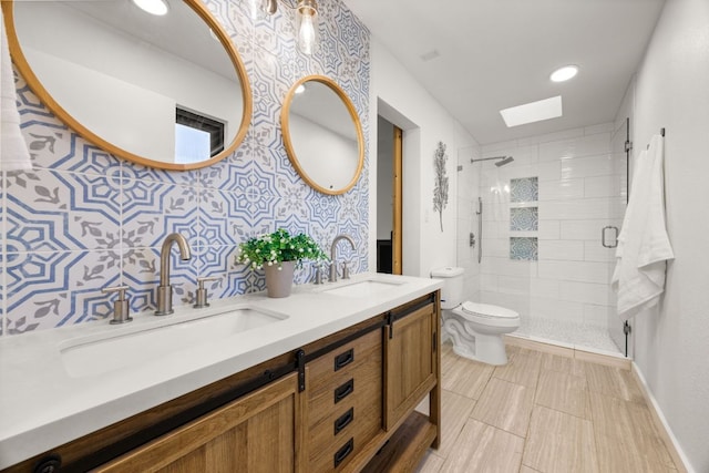 3704 Laurel Ledge Ln, Austin, TX 78731 - bathroom featuring a shower stall and double vanity