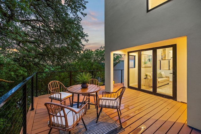 3704 Laurel Ledge Ln, Austin, TX 78731 - view of deck at dusk