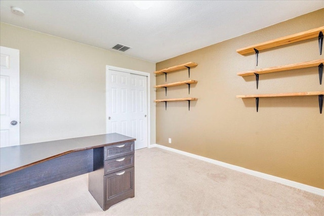 217 Adriana Ln, Hutto, TX 78634 - unfurnished office with light colored carpet and built in desk