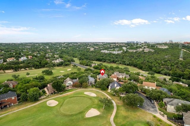 5715 Misty Hill Cv, Austin, TX 78759 - aerial perspective of suburban area with a tree filled landscape and a golf club