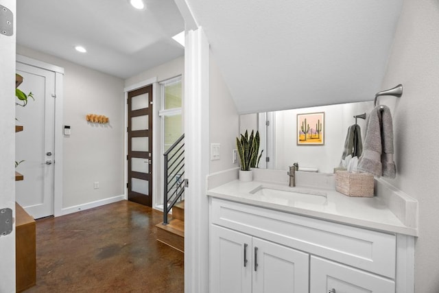4602 Alf Ave Unit B, Austin, TX 78721 - foyer entrance featuring concrete flooring and recessed lighting
