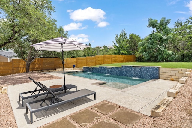 503 Alva Dr, Spicewood, TX 78669 - view of swimming pool featuring a fenced backyard and a patio