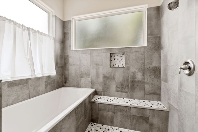 503 Alva Dr, Spicewood, TX 78669 - full bath with a tile shower and a tub to relax in