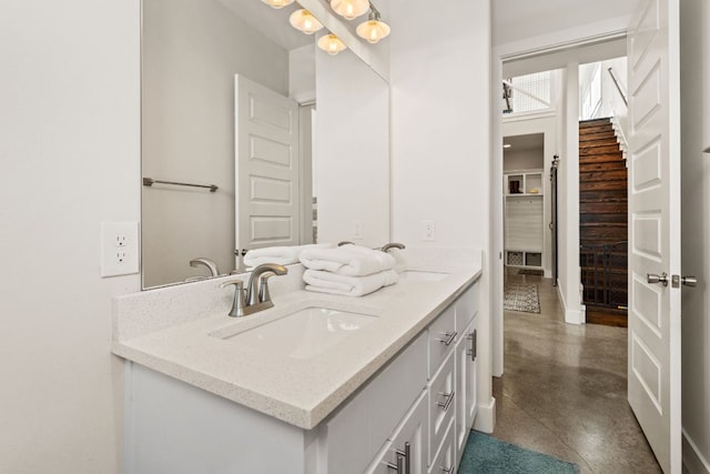 503 Alva Dr, Spicewood, TX 78669 - bathroom with vanity and concrete floors