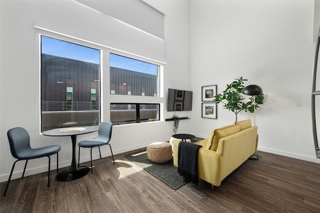 49 Navasota St Unit 216, Austin, TX 78702 - living area with wood finished floors, plenty of natural light, and a high ceiling