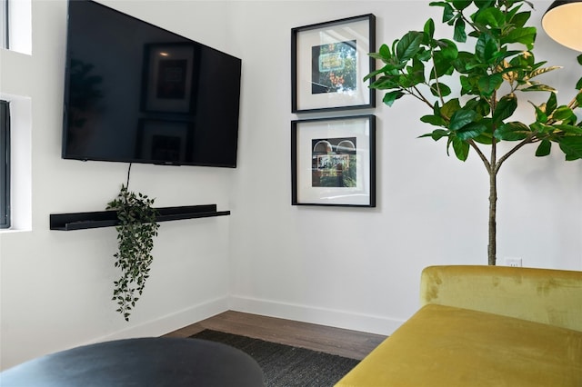 49 Navasota St Unit 216, Austin, TX 78702 - detailed view of wood finished floors and baseboards