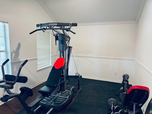 4216 Veiled Falls Dr, Pflugerville, TX 78660 - workout room featuring crown molding