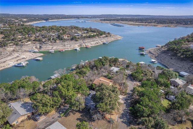 3908 Boat Dock Rd, Lago Vista, TX 78645 - aerial overview of property's location featuring a nearby body of water