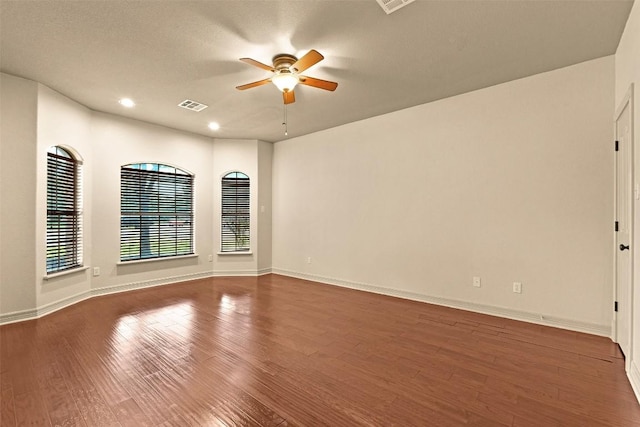 2908 Arbor Ct, Round Rock, TX 78681 - spare room with ceiling fan, wood finished floors, and recessed lighting