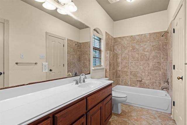 2908 Arbor Ct, Round Rock, TX 78681 - bathroom featuring vanity, shower / bath combination, and tile patterned floors