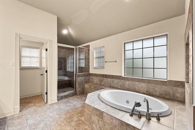 2908 Arbor Ct, Round Rock, TX 78681 - bathroom with a whirlpool tub, a shower stall, and tile patterned floors